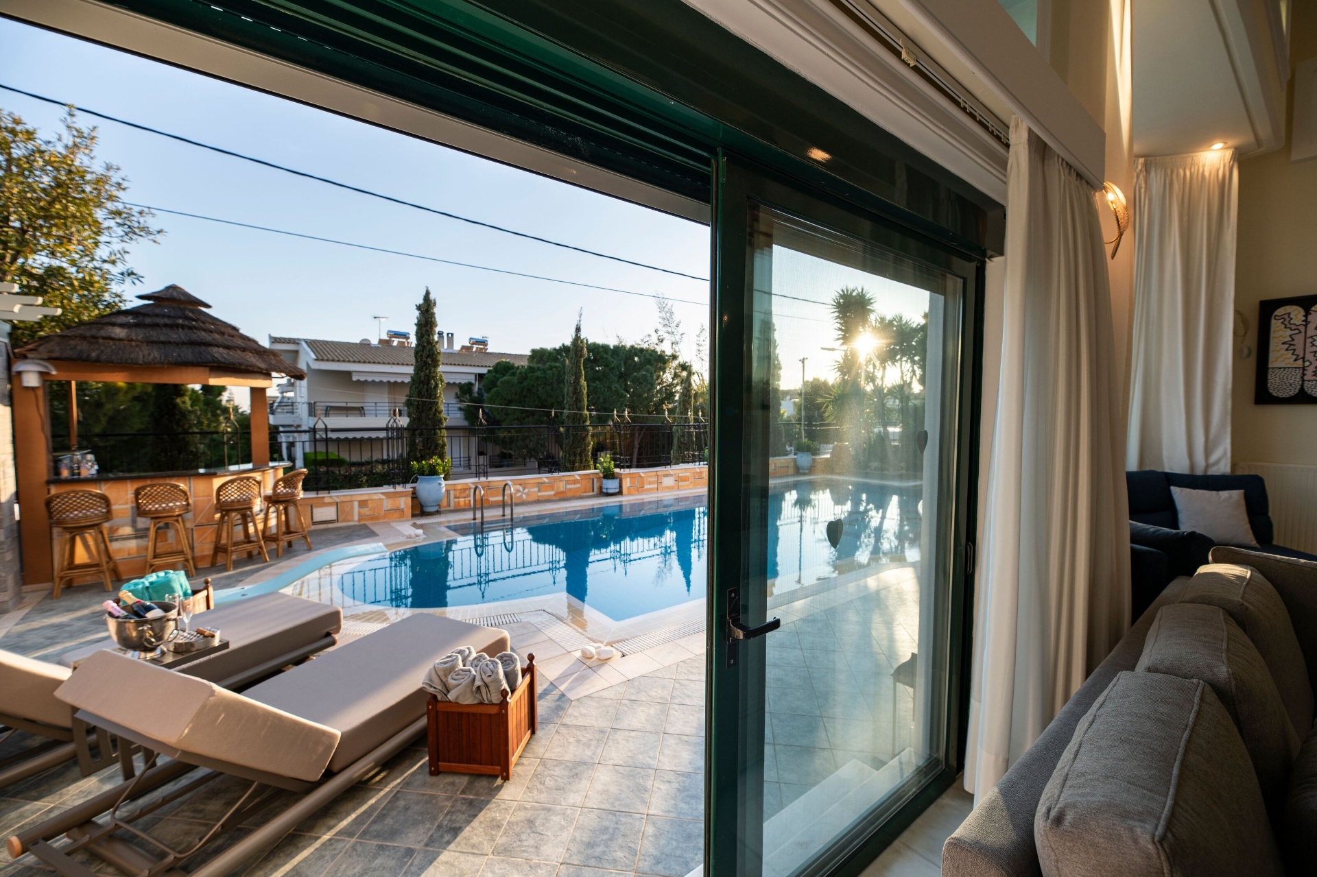 Poolside terrace view